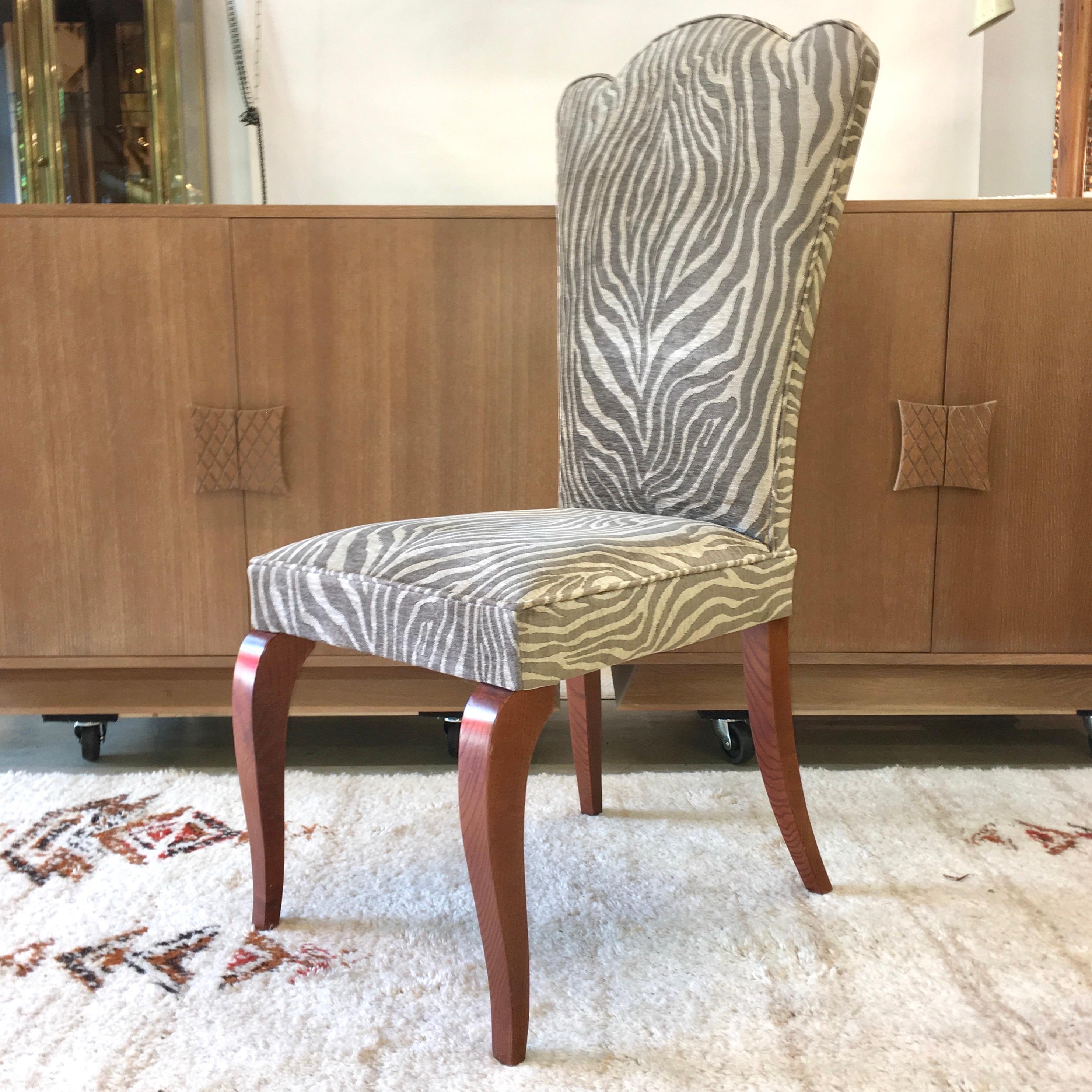 Mid-20th Century Eight French 1940s Dining Chairs