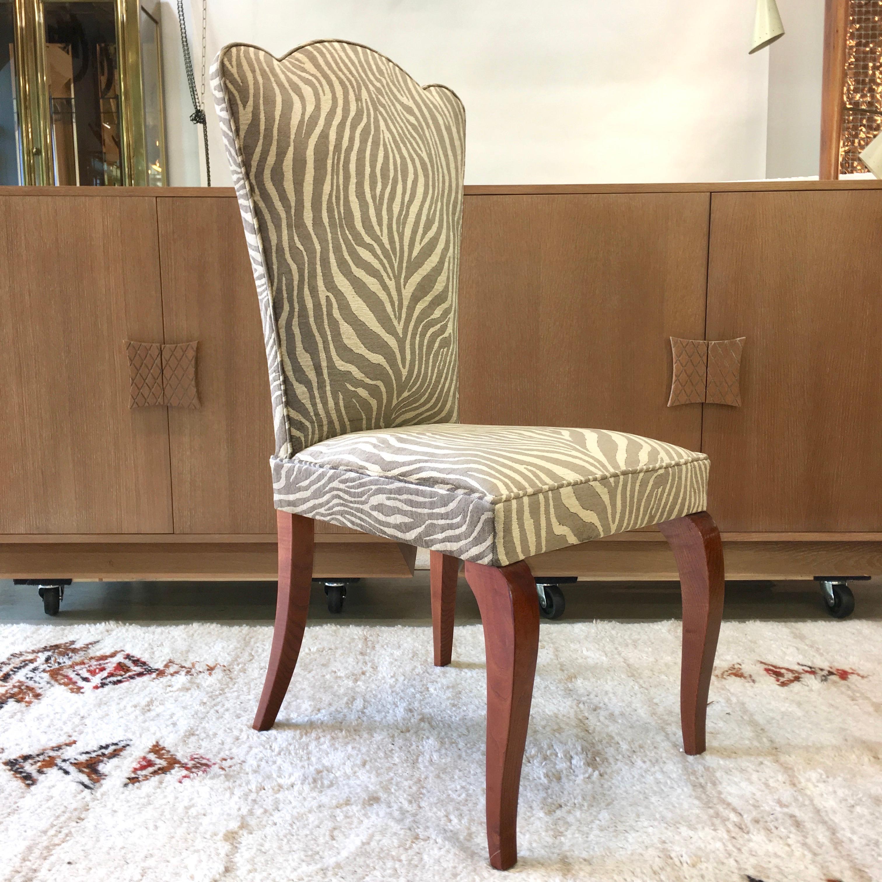 Upholstery Eight French 1940s Dining Chairs
