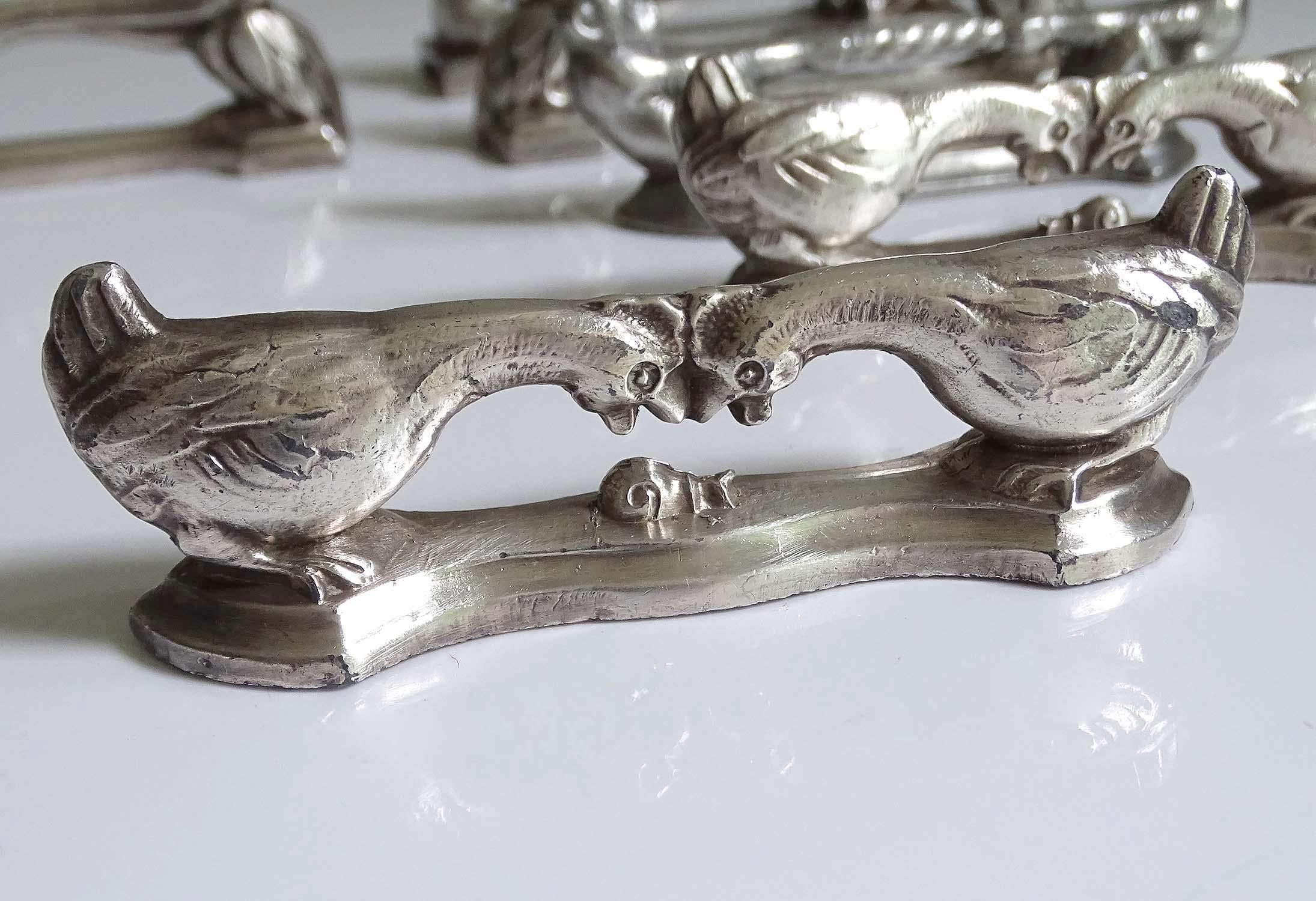 French Art Deco Knife Rests, Bronze, 1930s For Sale 3