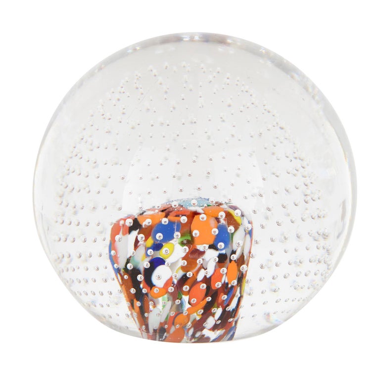 Eight French Decorative Glass Desk Paperweights For Sale at 1stDibs