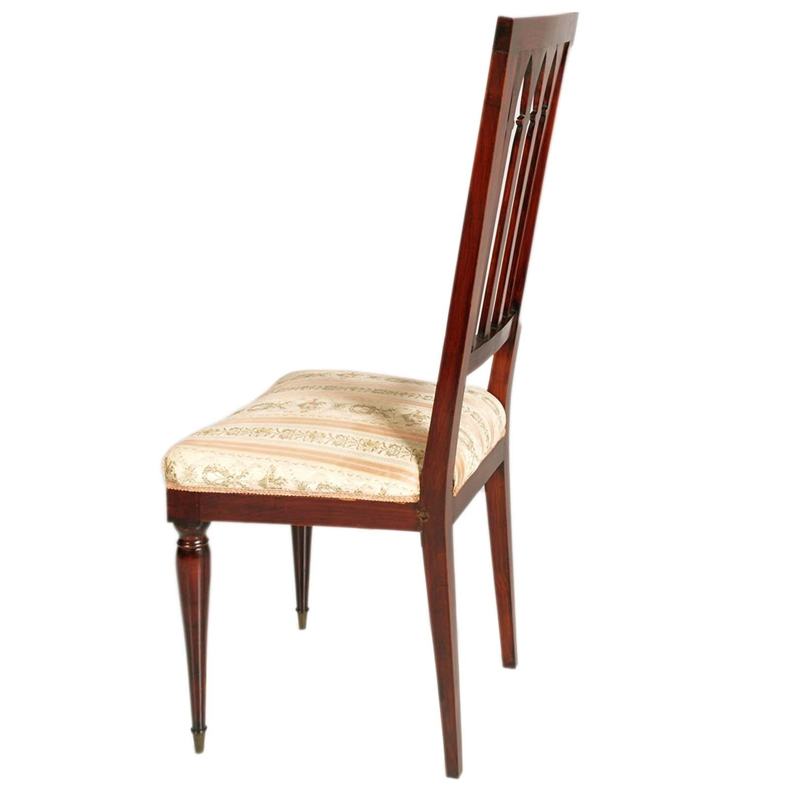 Eight French Gothic Style Chairs , Mahogany 1940s , Charles Dudouyt attributed In Good Condition For Sale In Vigonza, Padua