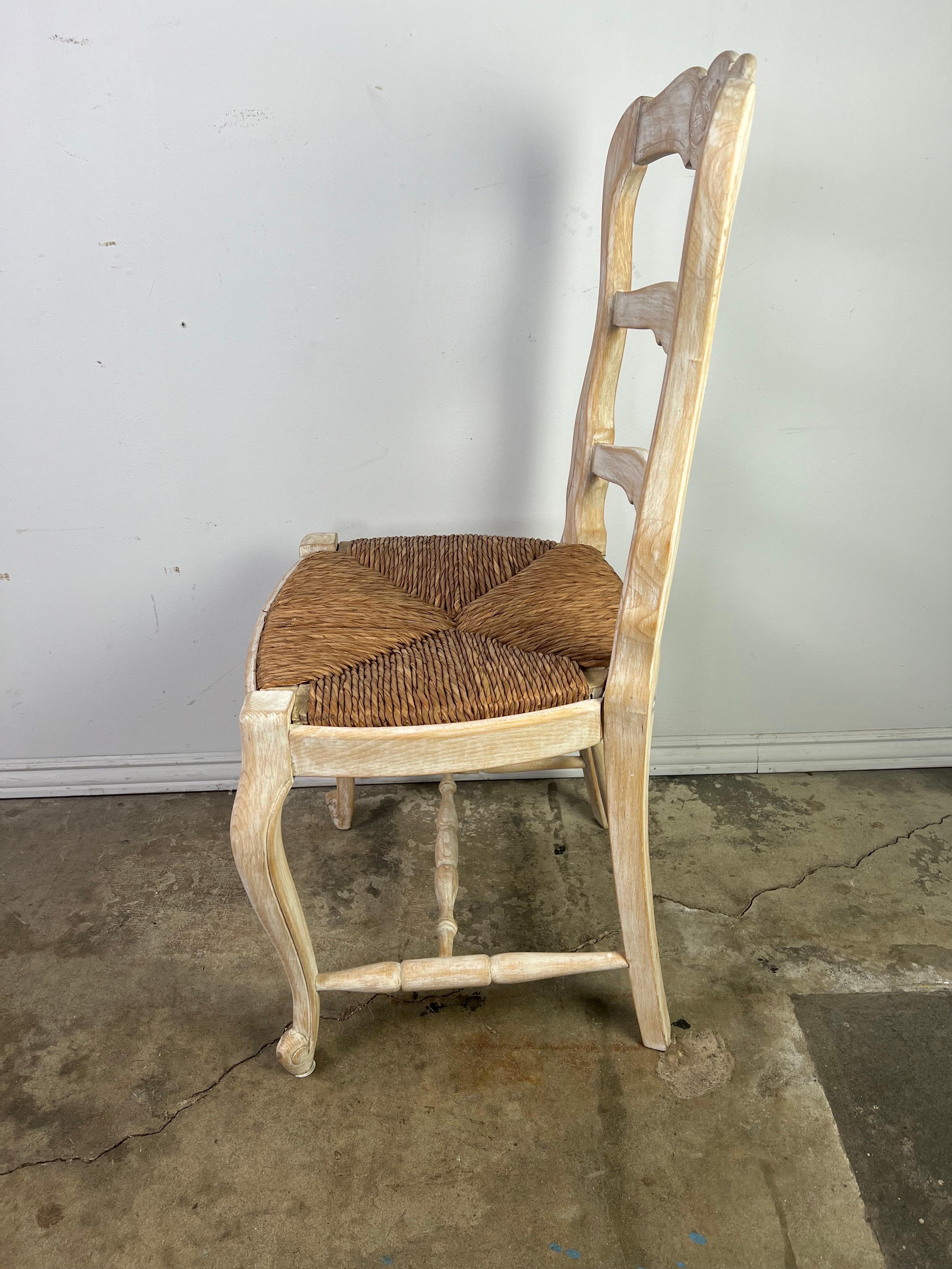 Eight French Ladder Back Dining Chairs with Rush Seats 5