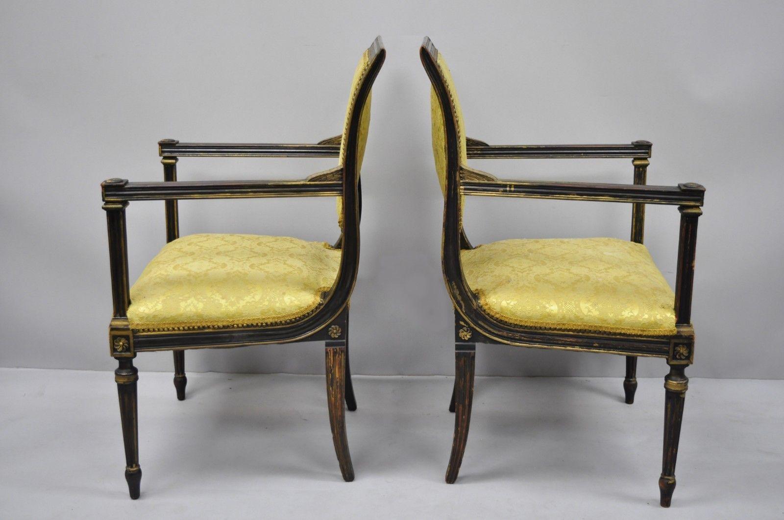 Eight French Regency Style Upholstered Square Back Dining Chairs 1