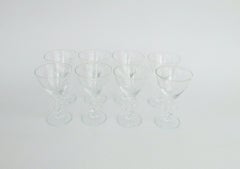 Eight Fun and Fancy Marc Aurel Wine Glasses with Jigsaw Stem