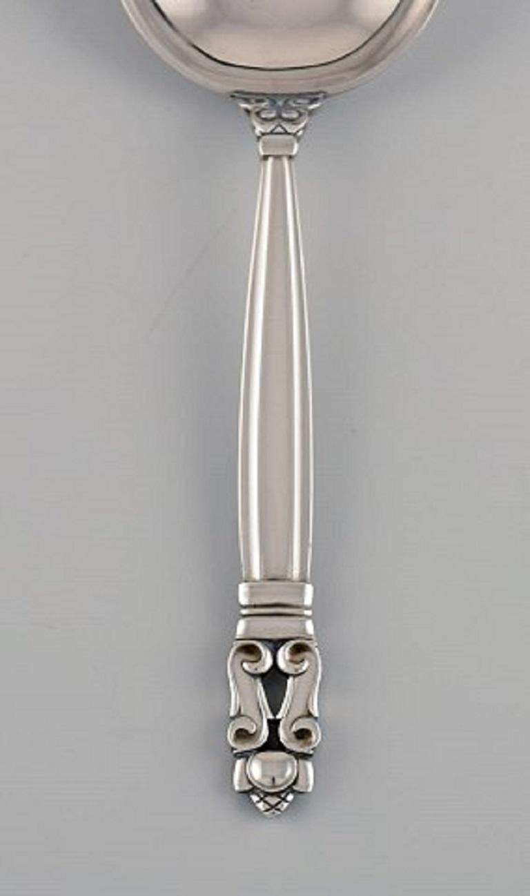 Art Deco Eight Georg Jensen Acorn Bouillon Spoons in Sterling Silver