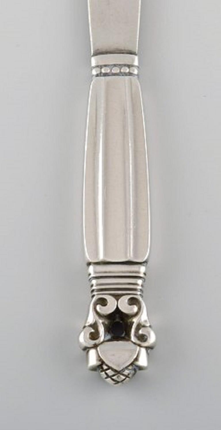 Art Deco Eight Georg Jensen Acorn Butter Knives in All Sterling Silver For Sale