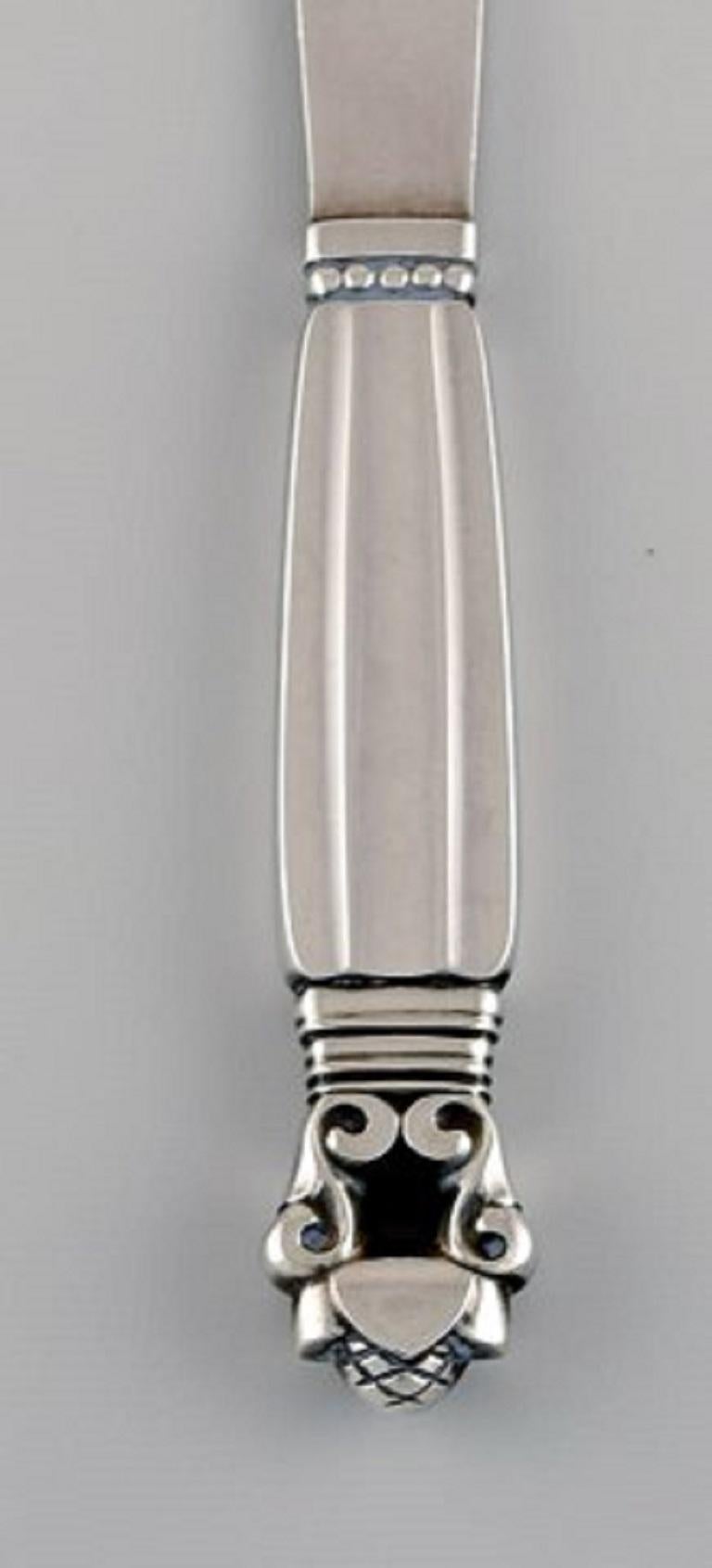 Art Deco Eight Georg Jensen Acorn Butter Knives in All Sterling Silver
