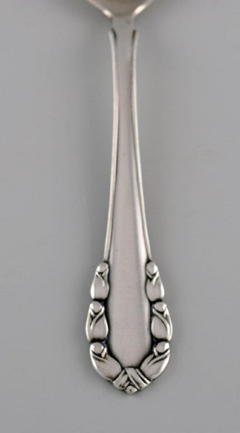 Art Nouveau Eight Georg Jensen Lily of the Valley Coffee Spoons in Sterling Silver For Sale