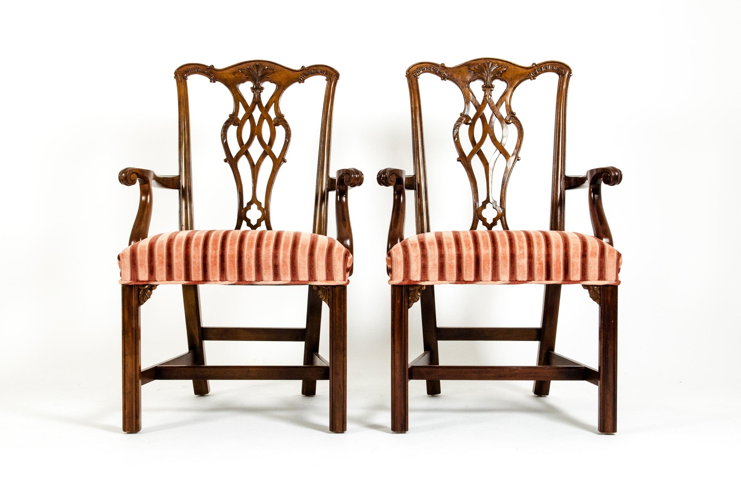 English Eight George III Style Mahogany Dining Chairs