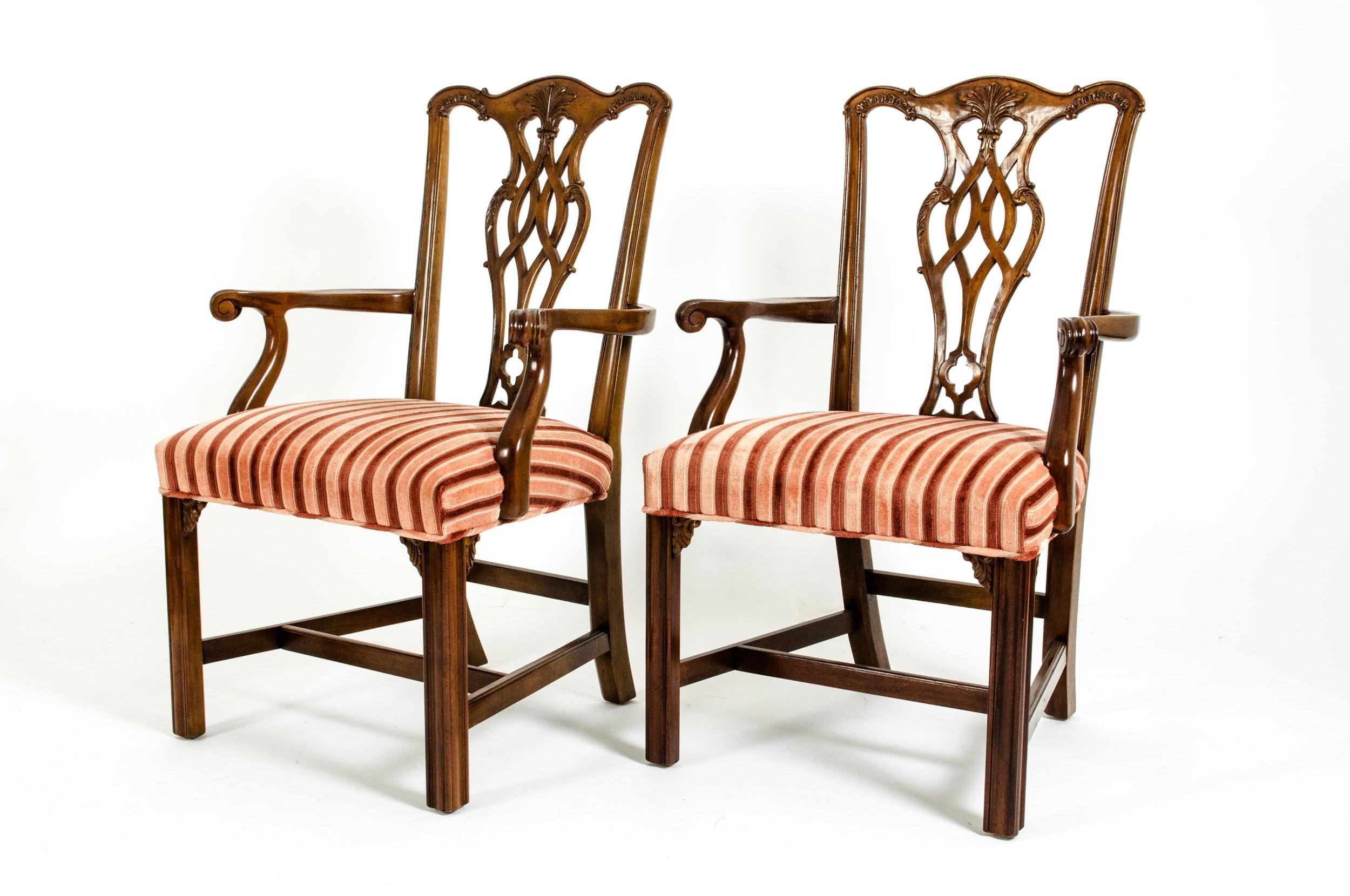 Mid-19th Century Eight George III Style Mahogany Dining Chairs
