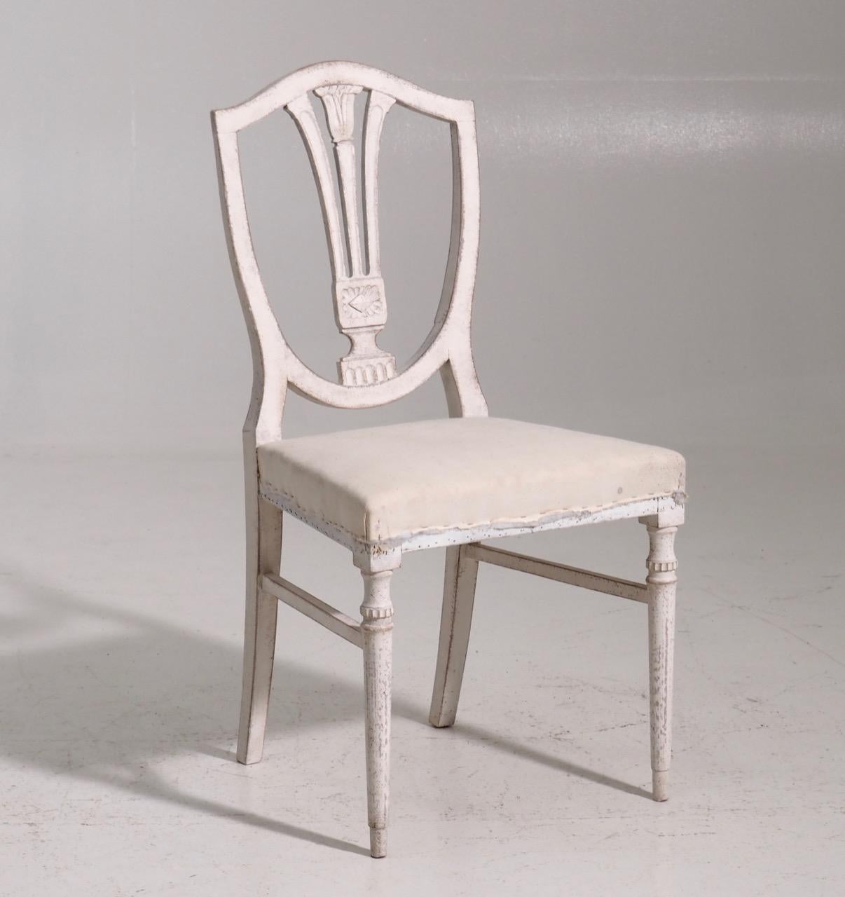 Set of eight Gustavian style chairs, late 19th century.