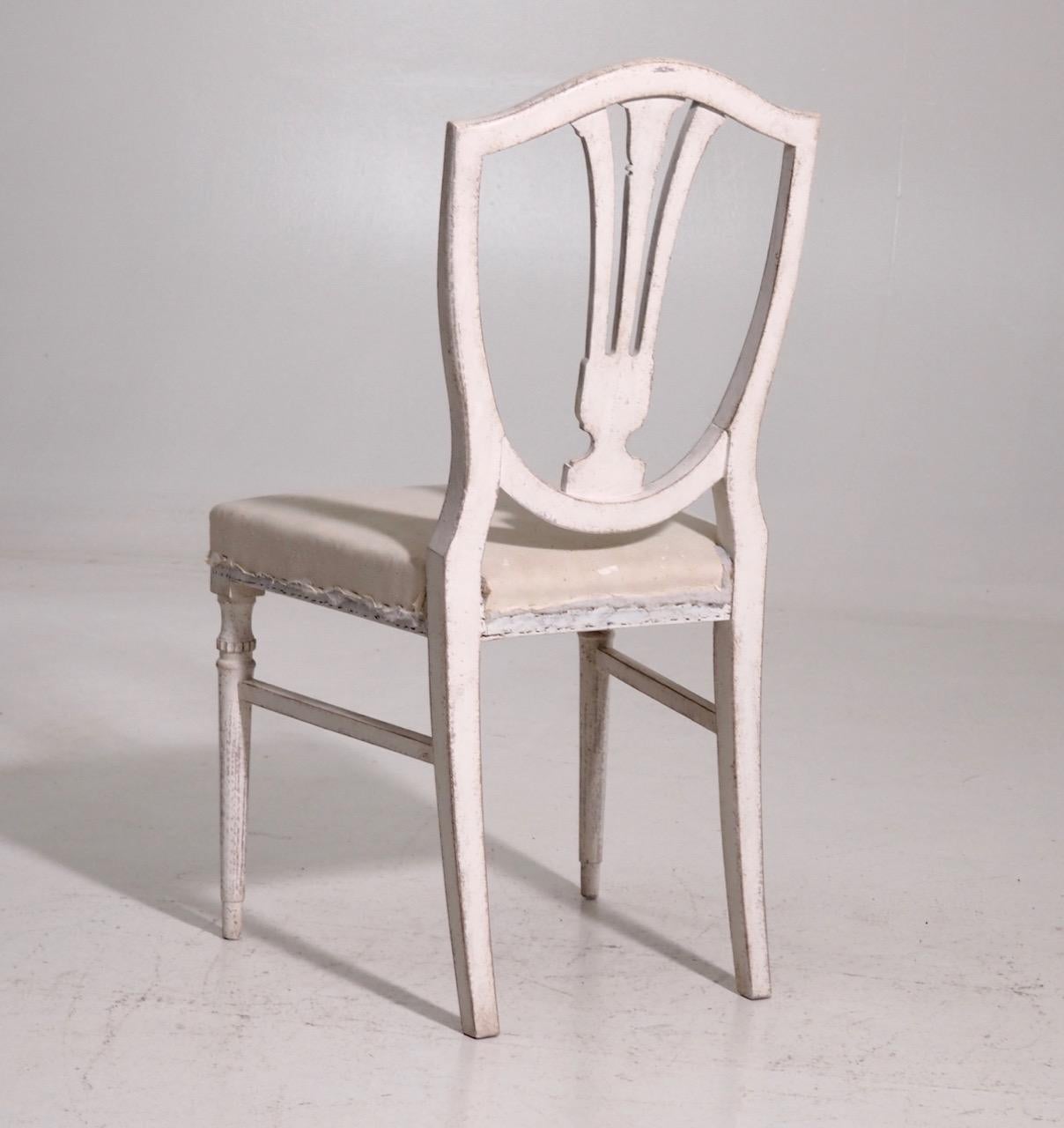 Eight Gustavian Style Chairs, Late 19th Century 3