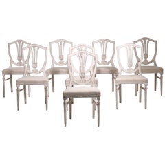 Eight Gustavian Style Chairs, Late 19th Century