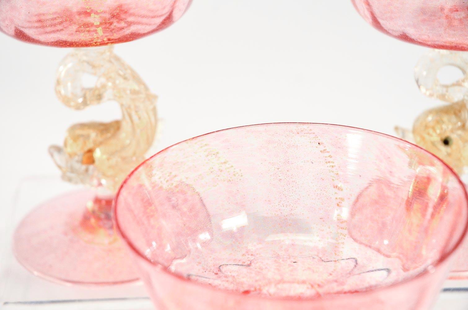 pink champagne coupe glasses