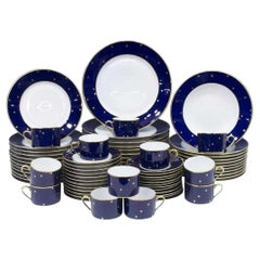Huit assiettes Imari:: service à dîner Fabergé Galaxie:: plats en forme d'éventail Kutani