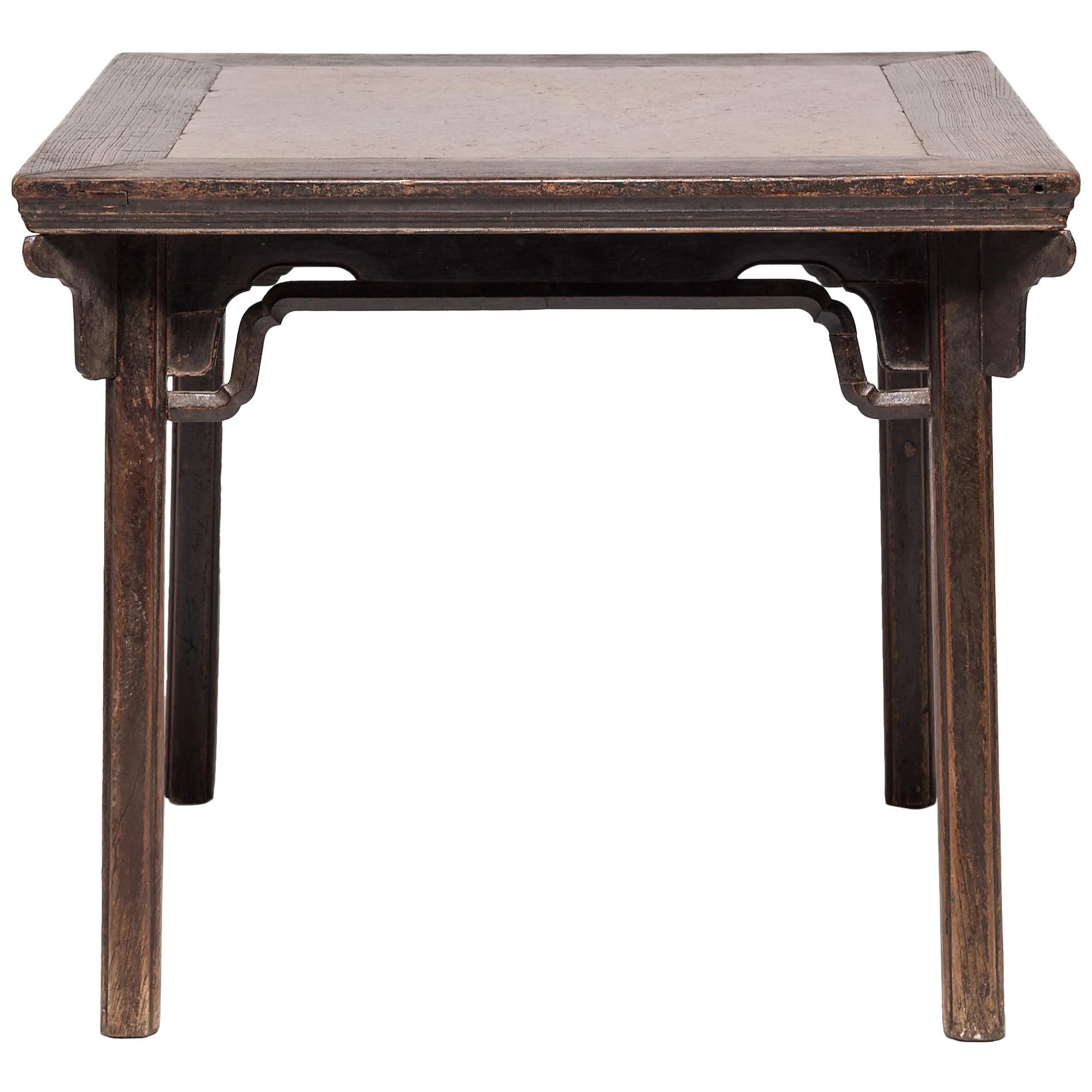 Eight Immortals Square Table with Puddingstone Inlay