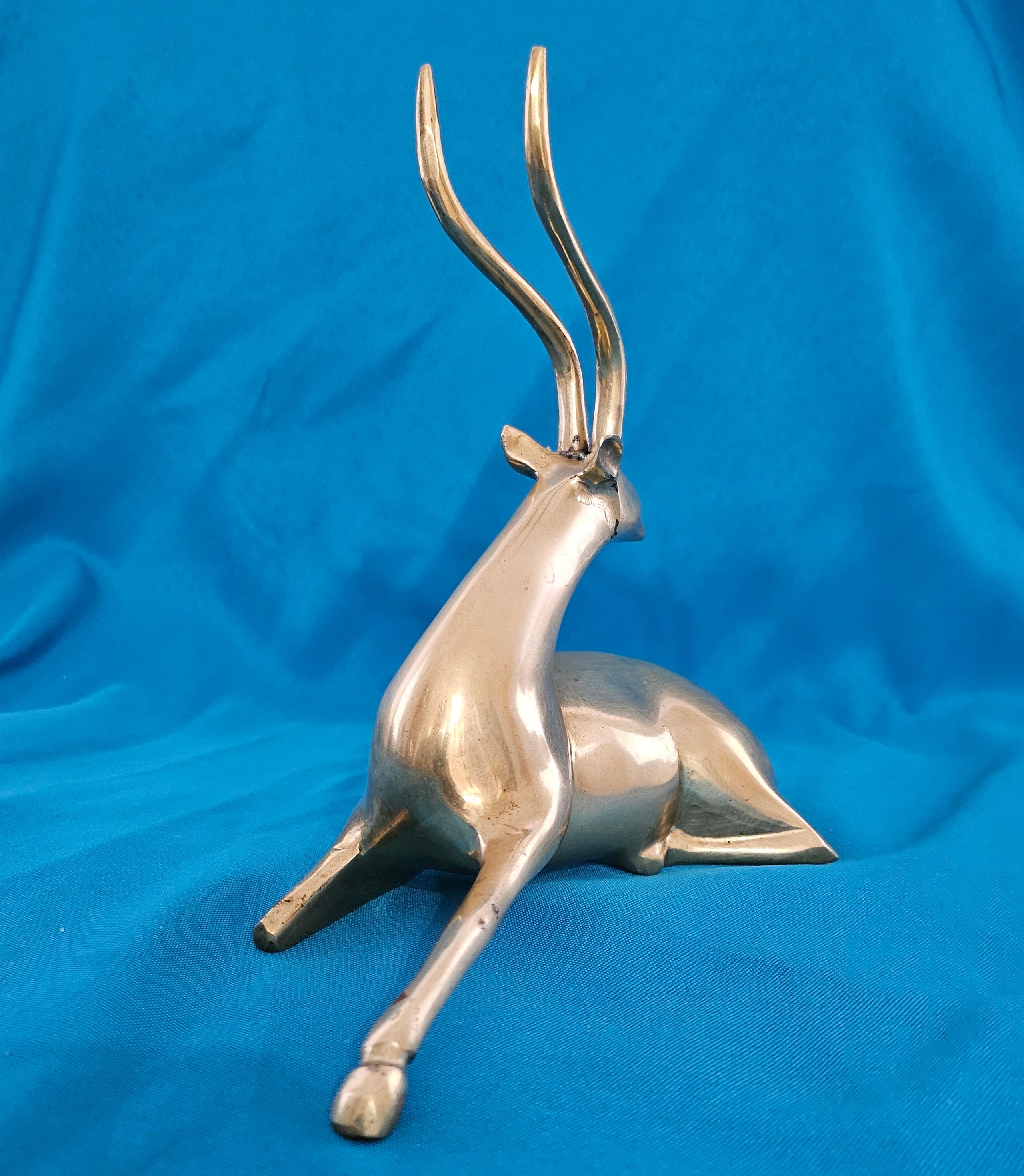 Escultura Antílope/Gacela de latón MCM de ocho pulgadas Estilo Loet Vanderveen Desconocido en venta