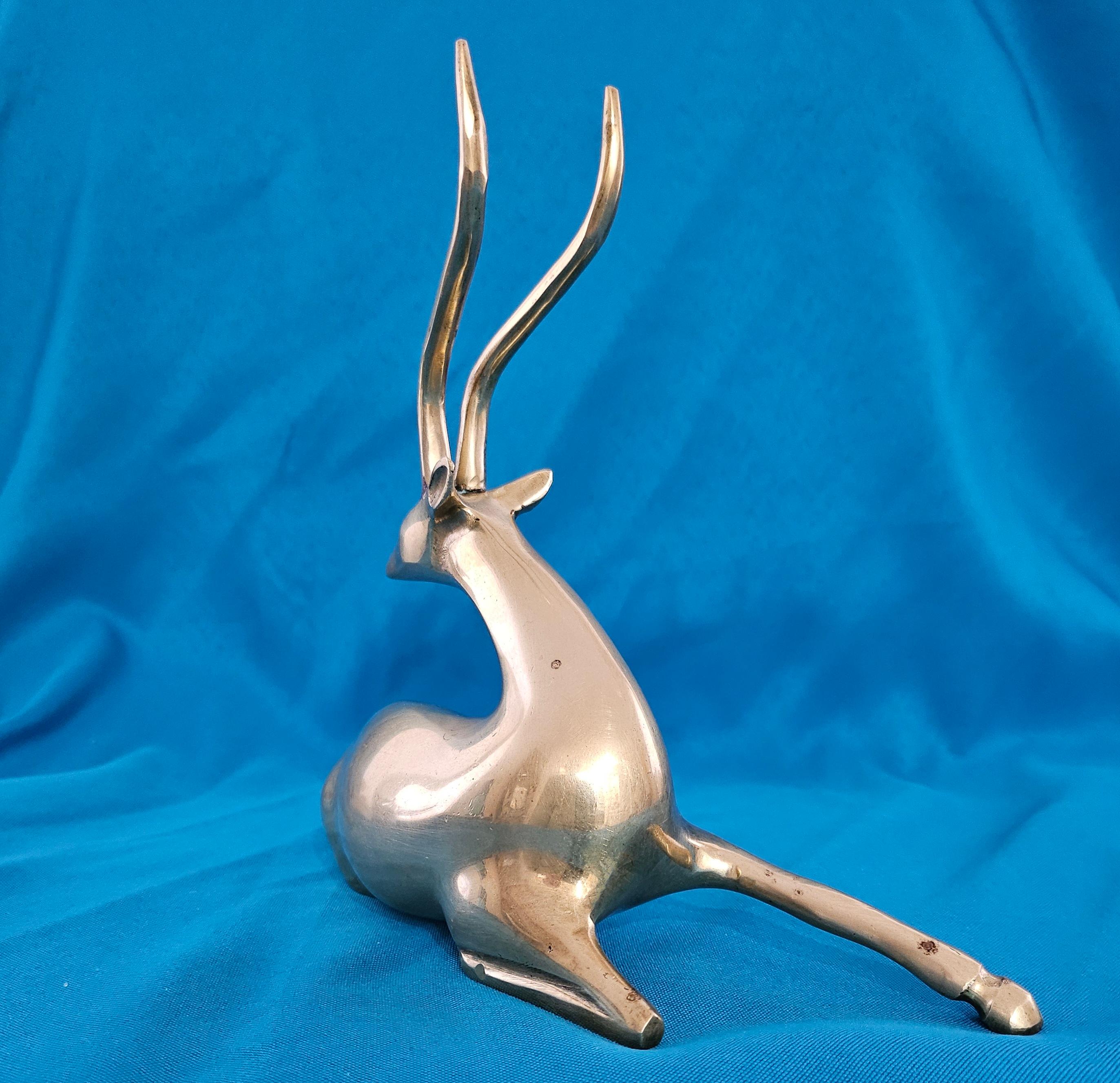 Escultura Antílope/Gacela de latón MCM de ocho pulgadas Estilo Loet Vanderveen Otro en venta