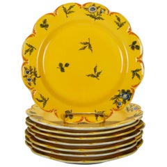 Vintage Eight Italian Floral Porcelain Dinner Plates "Este" for Tiffany, 20th Century