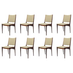 Eight Johannes Andersen Restored Rosewood Dining Chairs Reupholstery Included