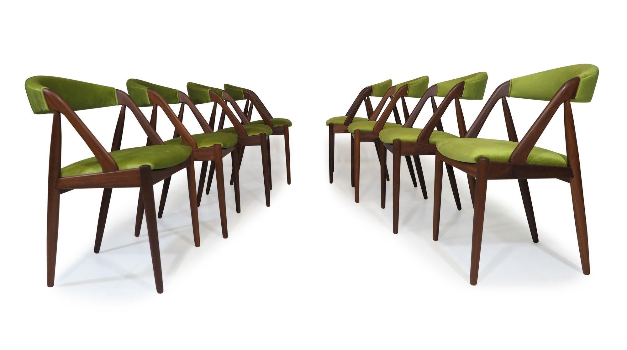 Eight Kai Kristiansen Walnut Danish Dining Chairs 5