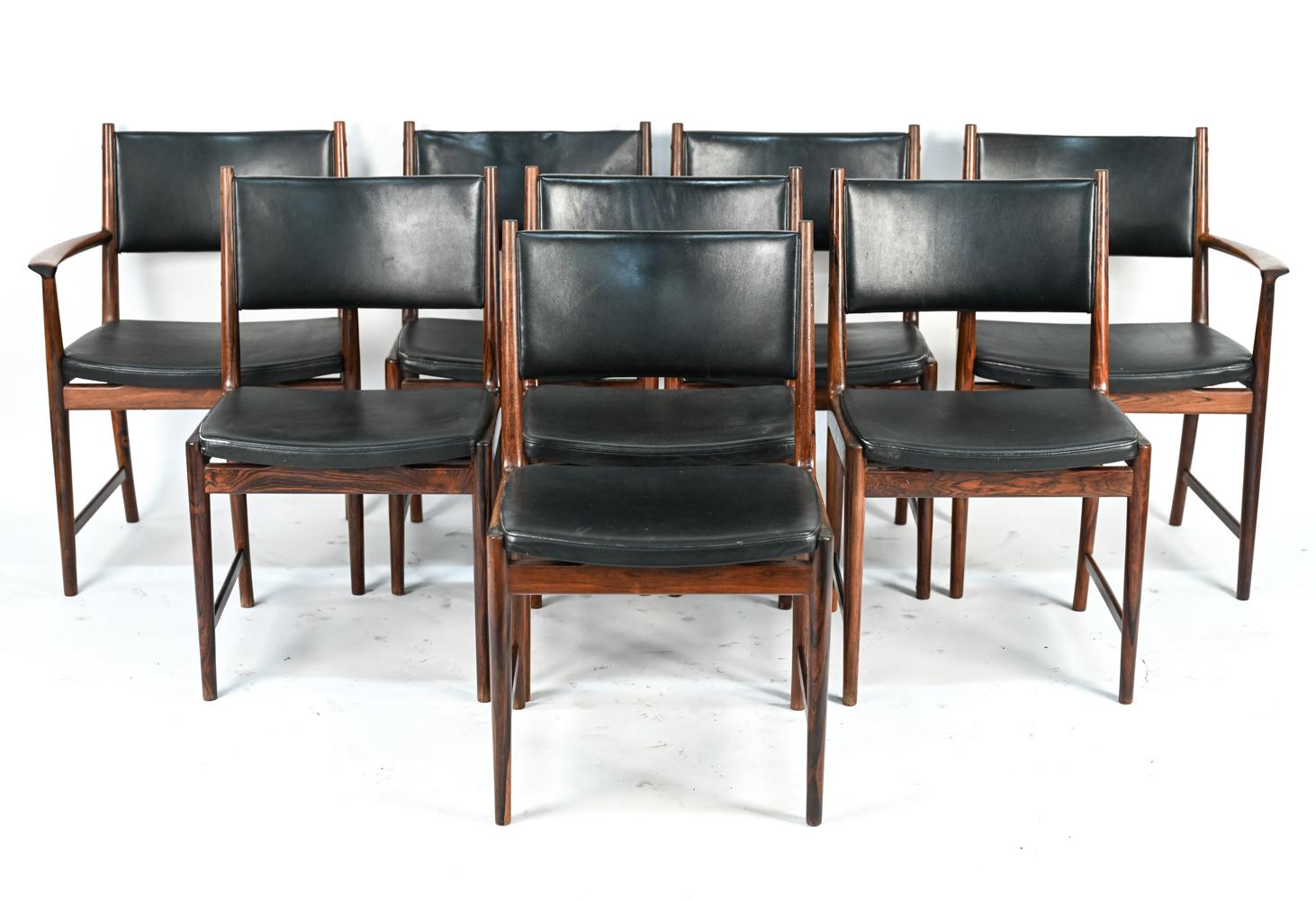 Mid-Century Modern Eight Kai Lyngfeldt Larsen for SW Mobler Side/Dining Chairs