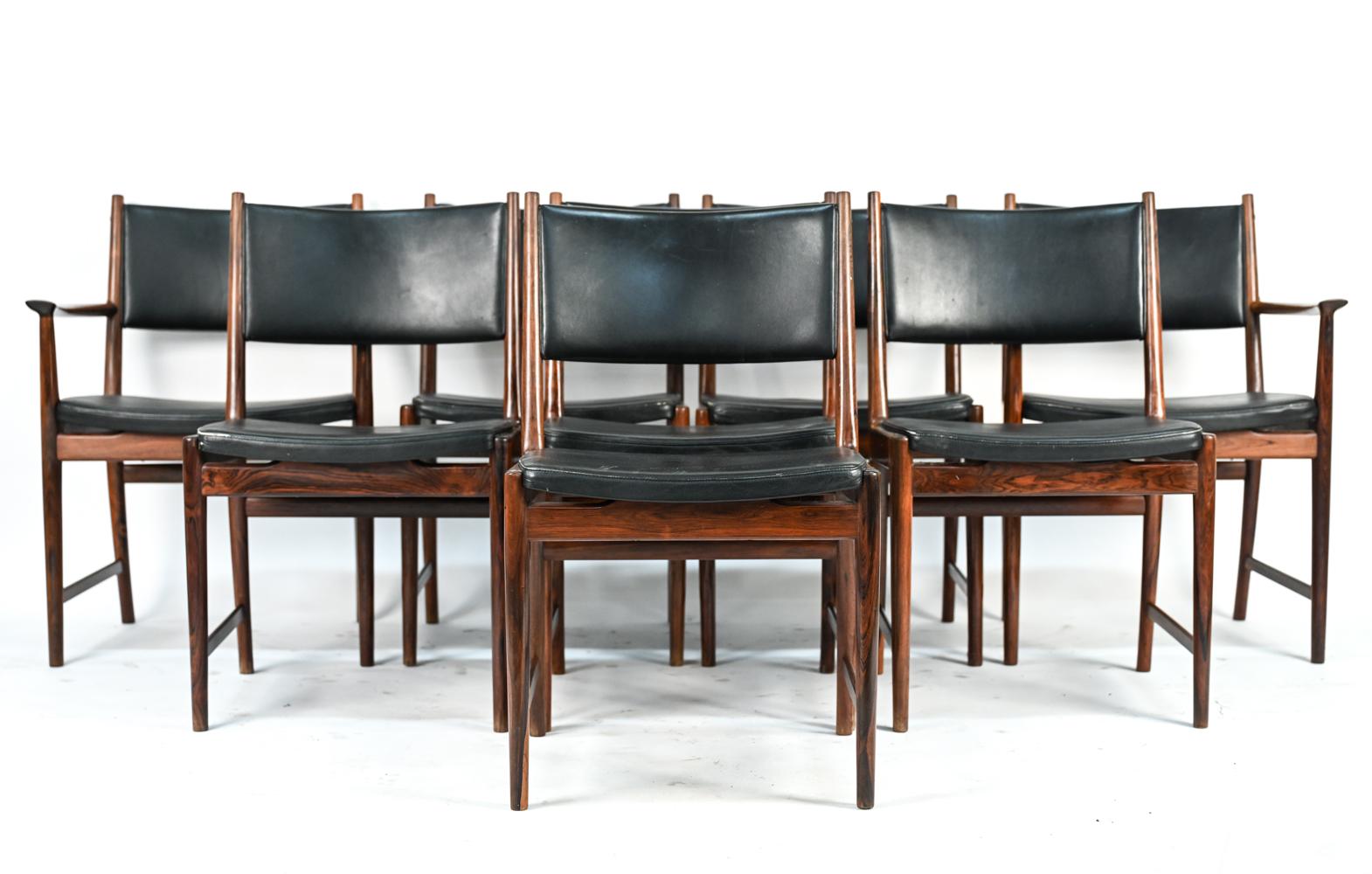 Eight Kai Lyngfeldt Larsen for SW Mobler Side/Dining Chairs In Good Condition In Norwalk, CT