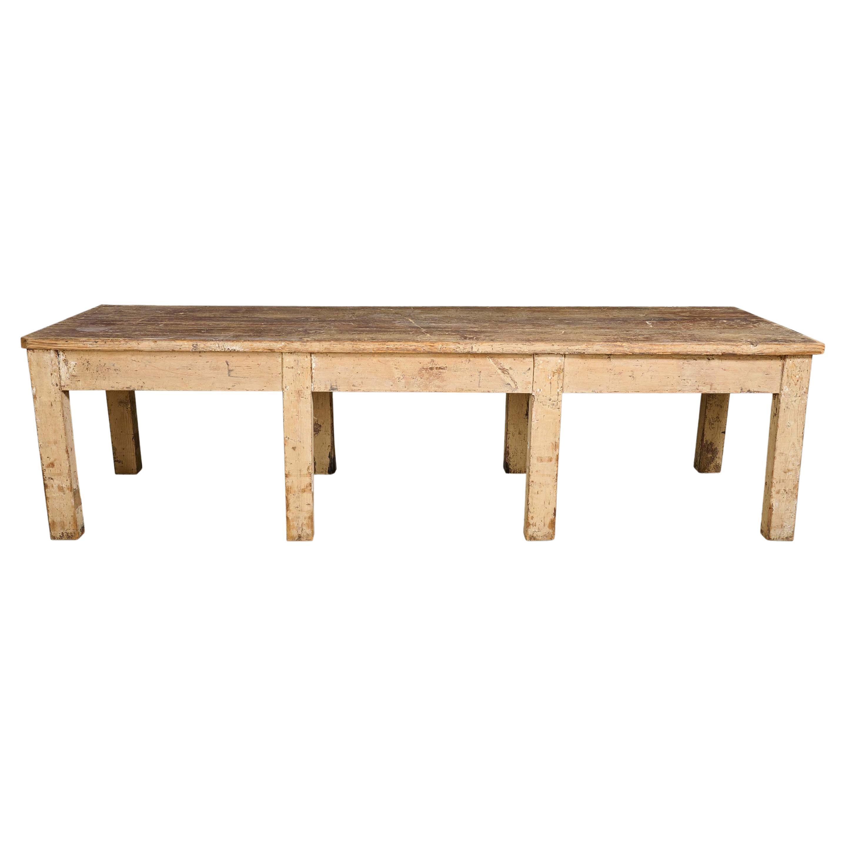 Eight Leg Table with Tenon Construction For Sale