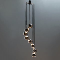 Eight-Light Cascading Chandelier in Chrome