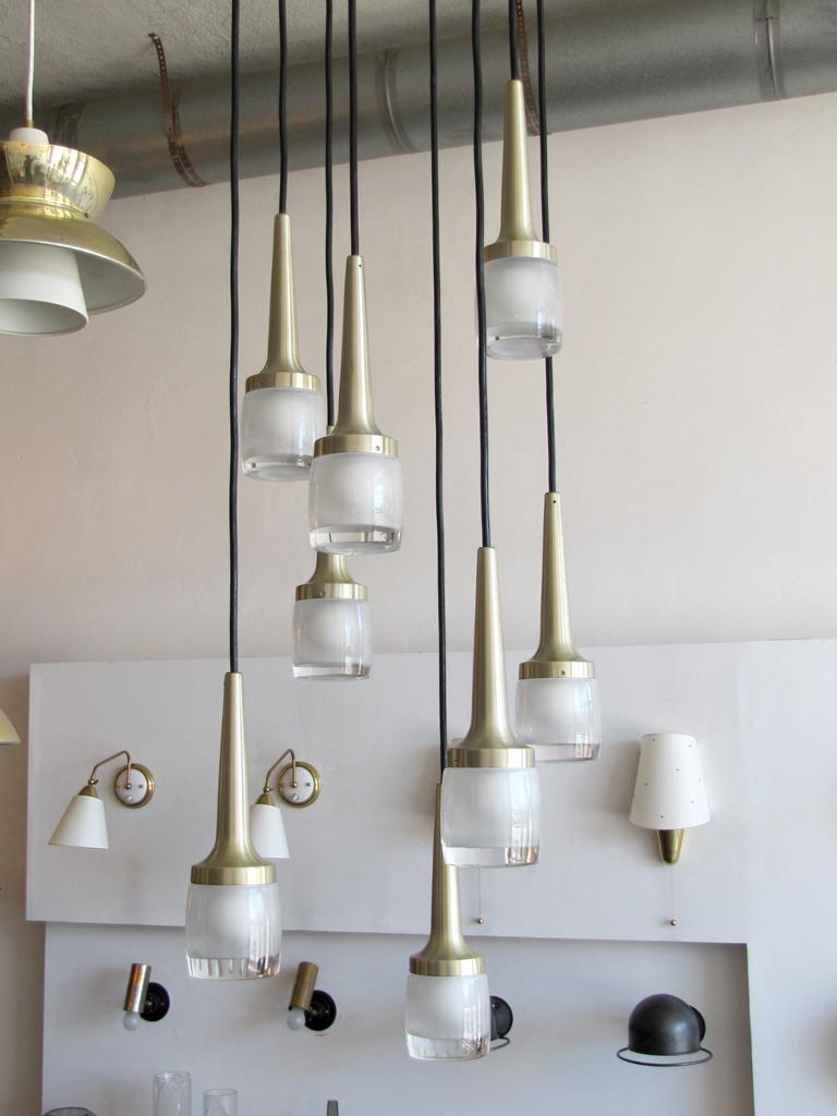 Brass Eight-Light Chandelier by Staff of Germany For Sale