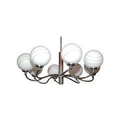 Eight Light Chrome Chandelier