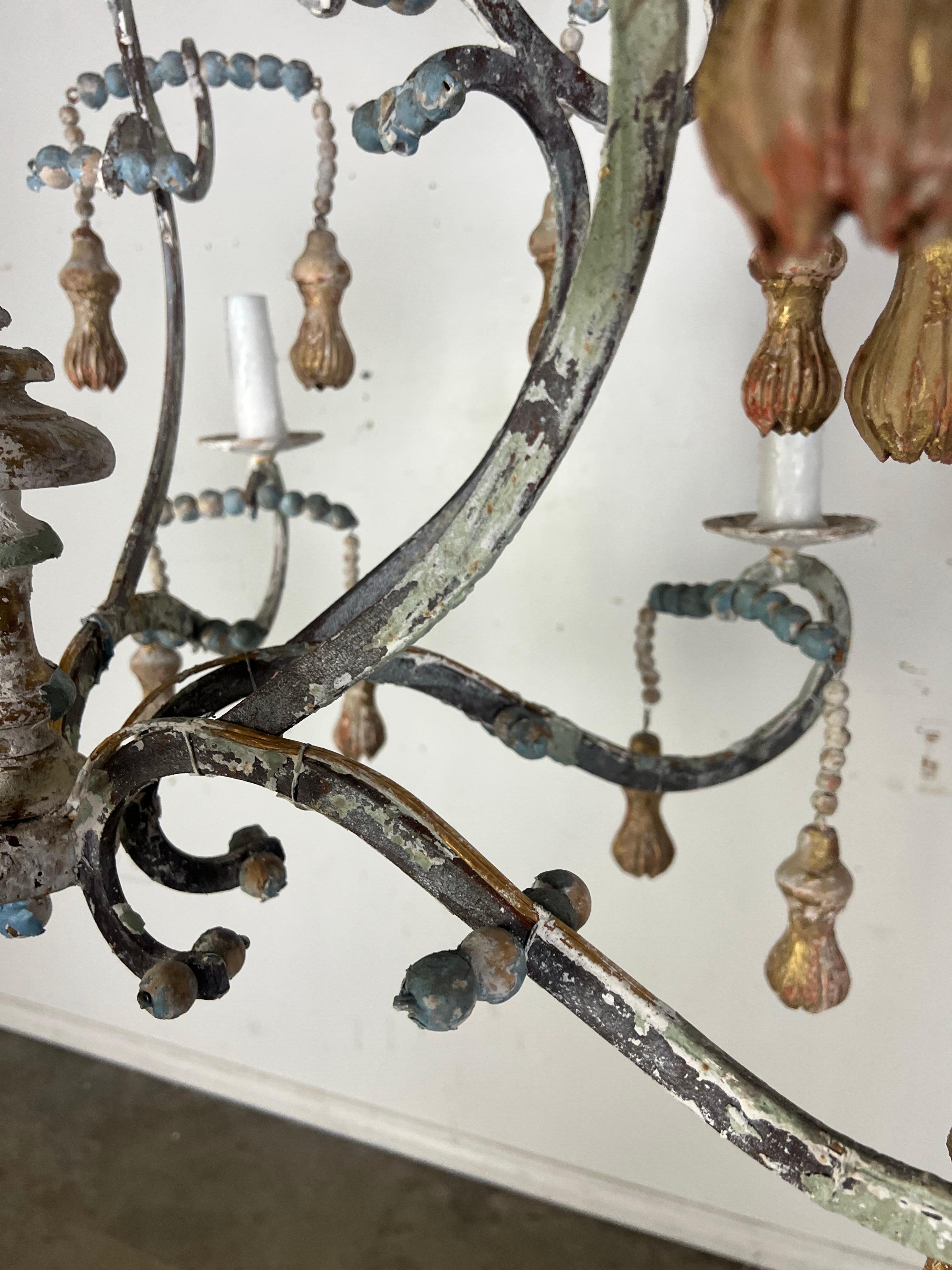 Livorno Wood Beaded Chandelier by Miamar Home For Sale 5