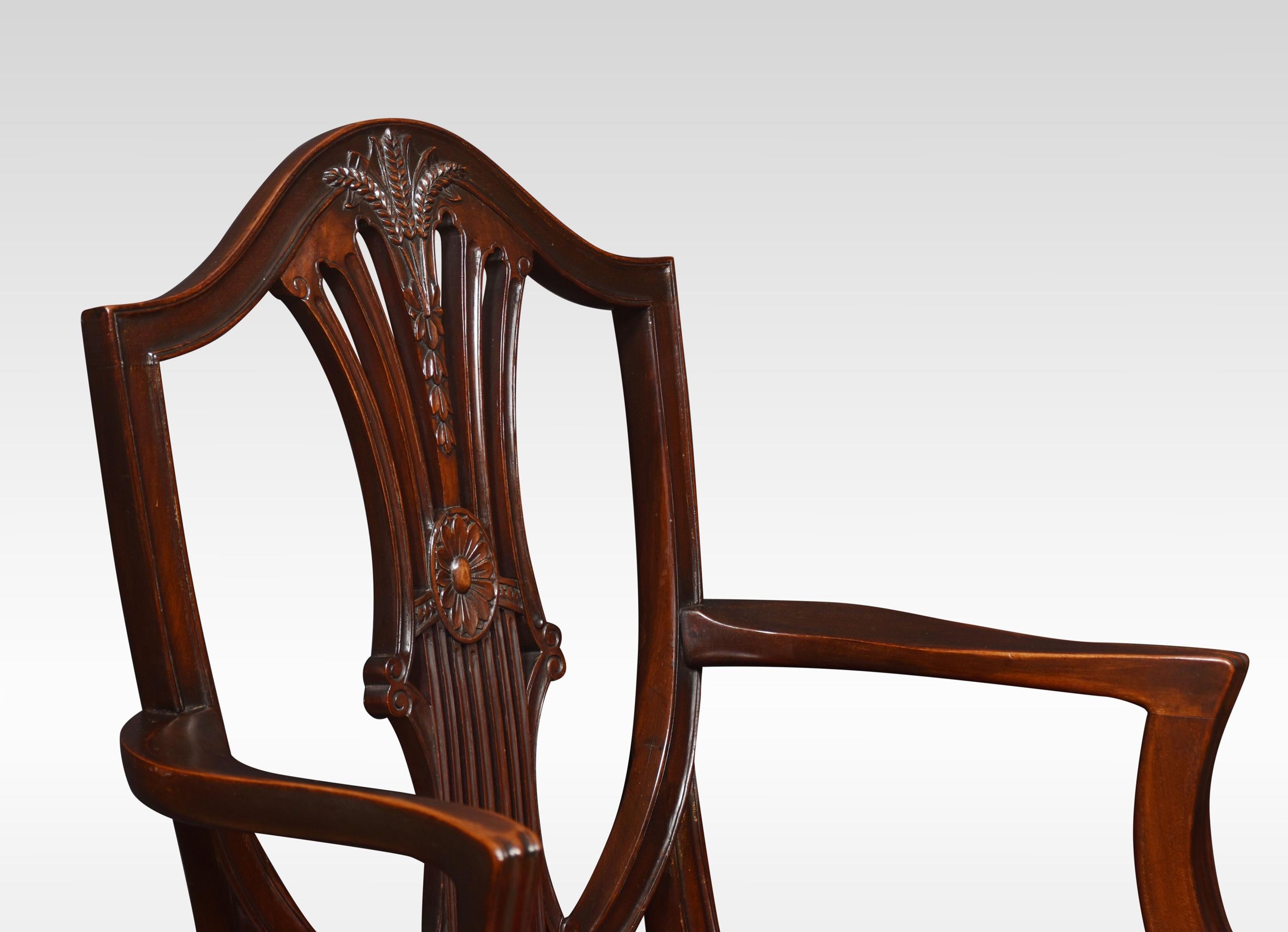 20th Century Eight Mahogany Shield Back Dining Chairs For Sale