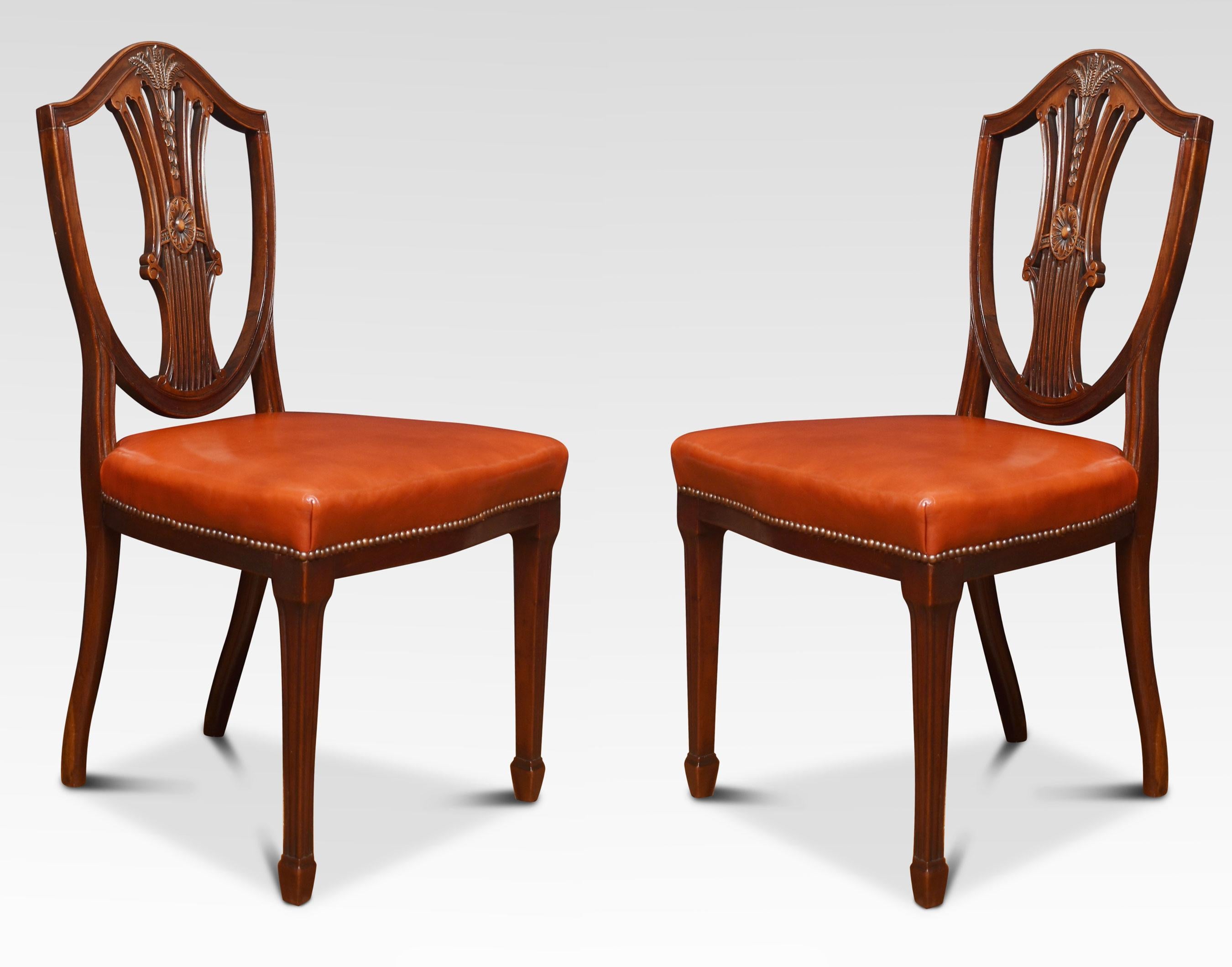 Eight Mahogany Shield Back Dining Chairs For Sale 1