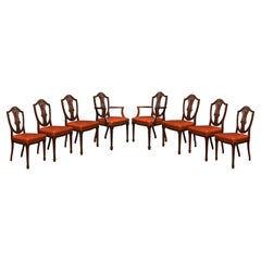 Eight Mahogany Shield Back Dining Chairs