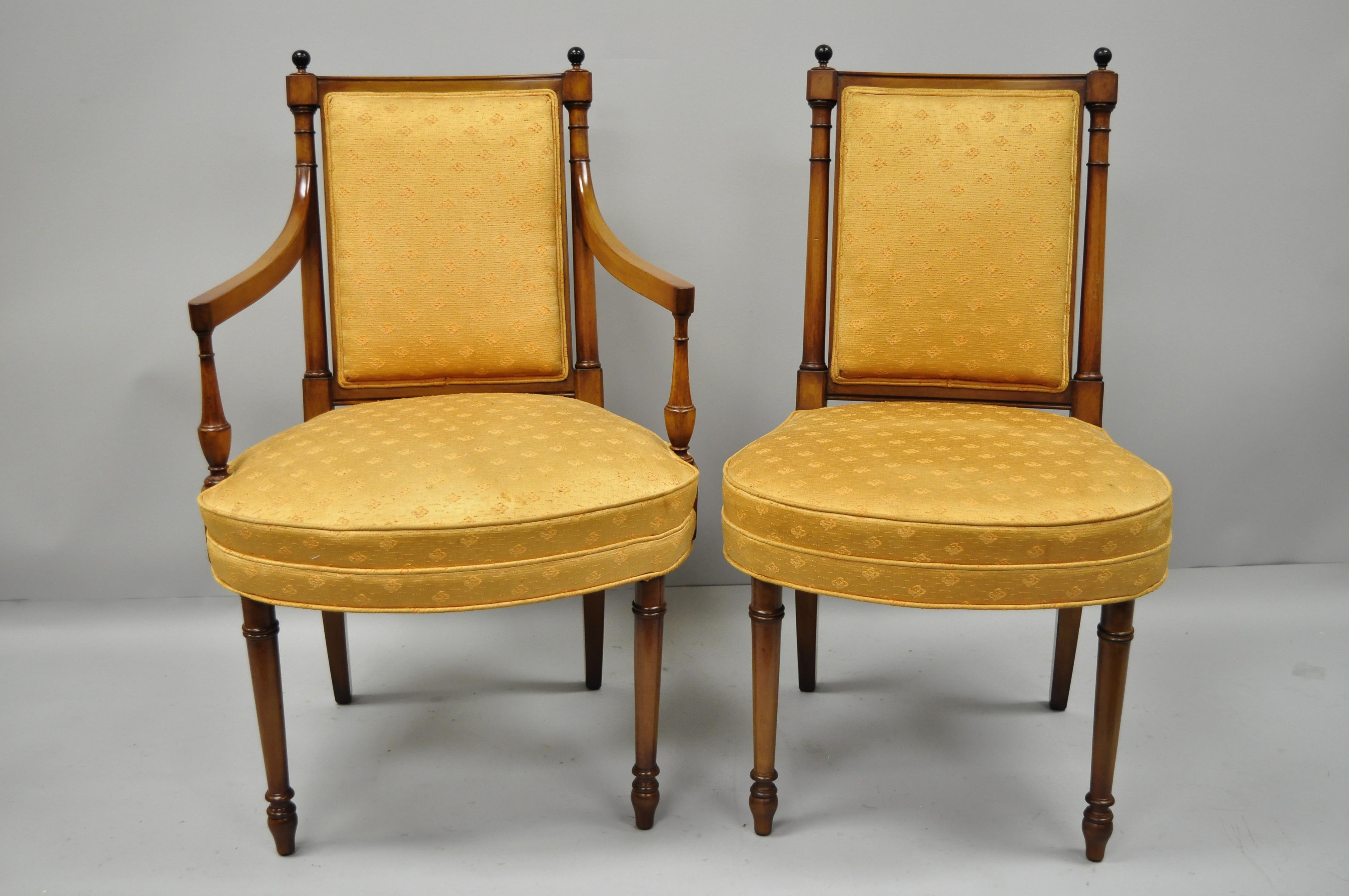 American Eight Maslow Freen Empire Directoire Style Mahogany Dining Chairs For Sale