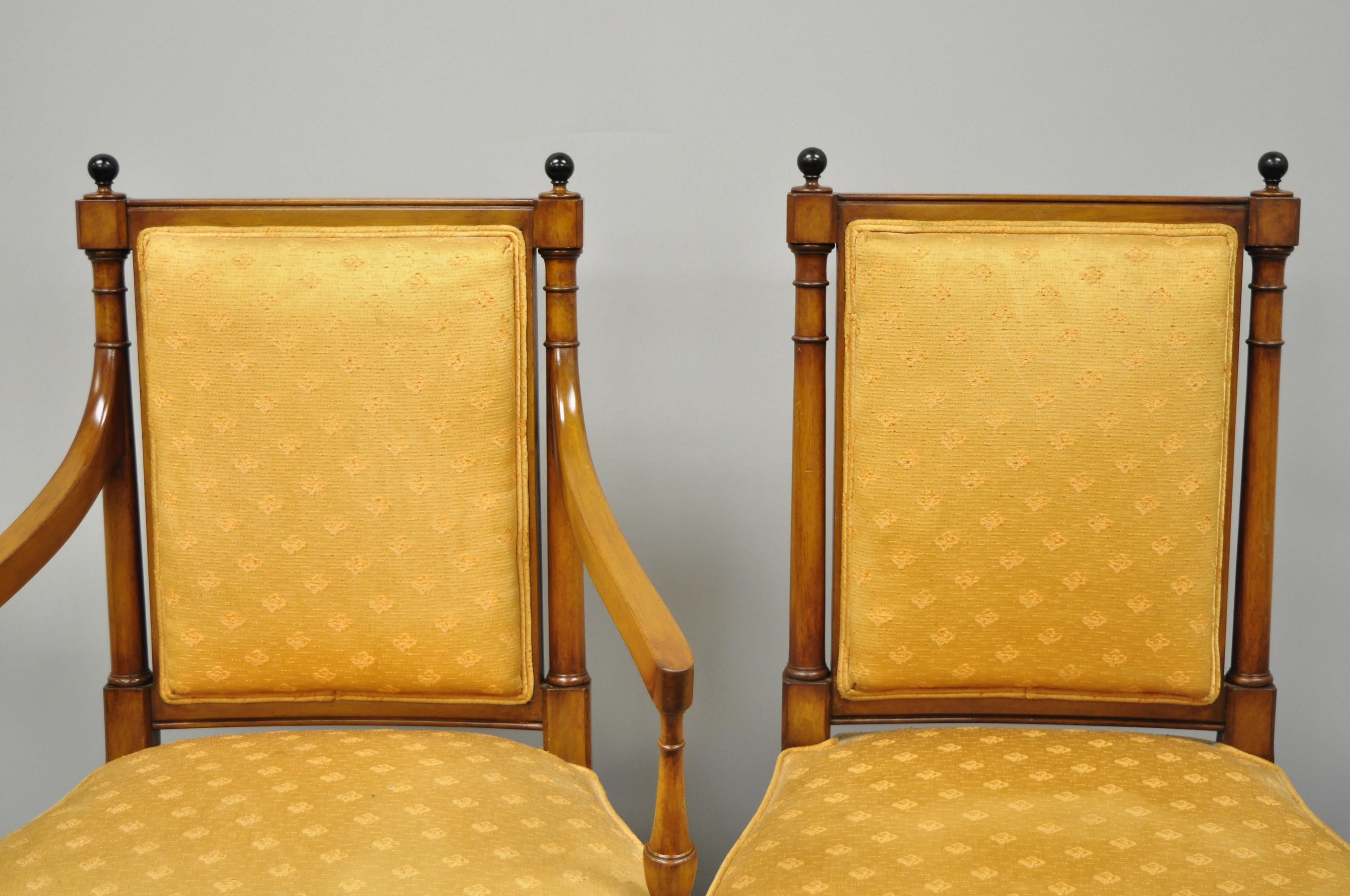 Huit chaises de salle à manger en acajou de style Directoire Empire Maslow Freen en vente 1