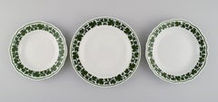 Eight Meissen Green Ivy Vine Leaf Plates in Hand-Painted Porcelain, 20th Century