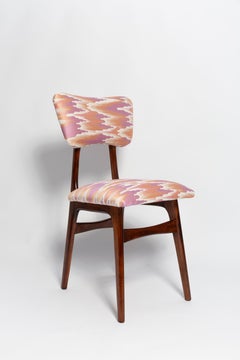 Acht Mid Century Schmetterlingsstühle, Fandango Jacquard, dunkles Holz, Europa, 1960er