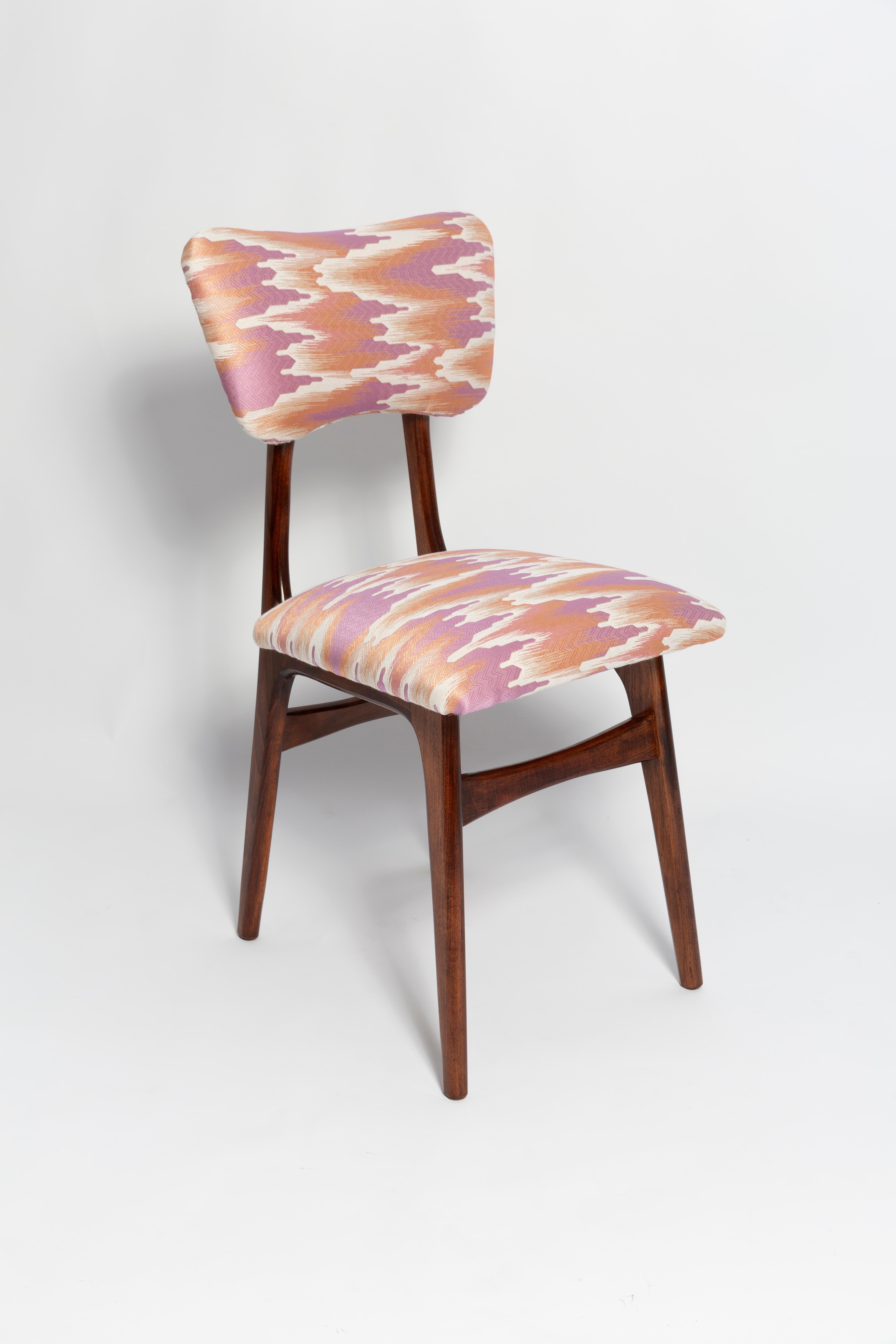 Mid-Century Modern Eight Mid Century Butterfly Chairs, Fandango Jacquard, Dark Wood, Europe, 1960s For Sale