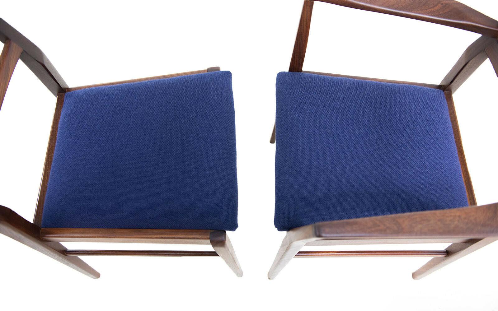 Mid-Century Modern Eight Mid Century Dining Chairs by Richard Hornby for Fyne Ladye in Blue Kvadrat