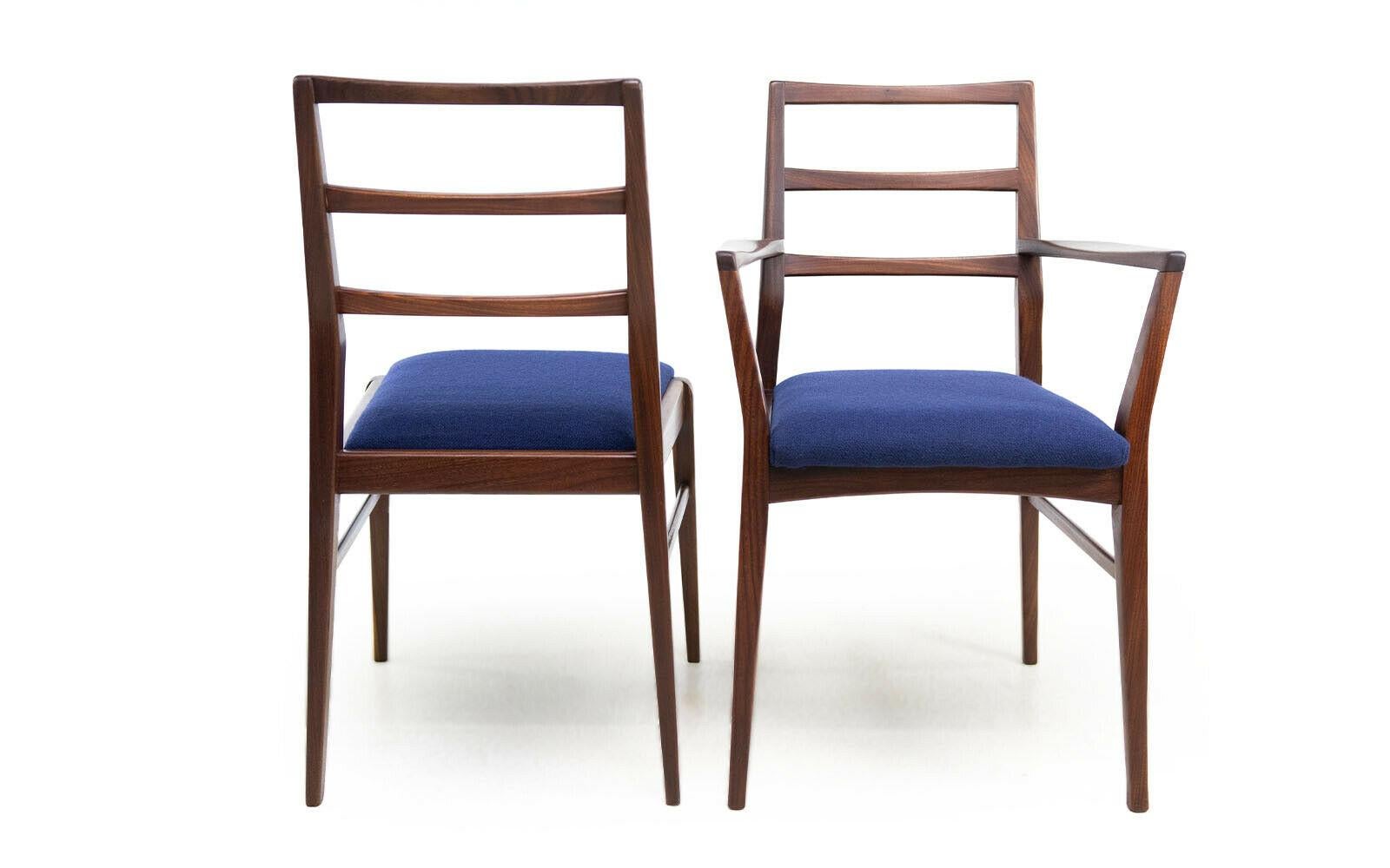 European Eight Mid Century Dining Chairs by Richard Hornby for Fyne Ladye in Blue Kvadrat
