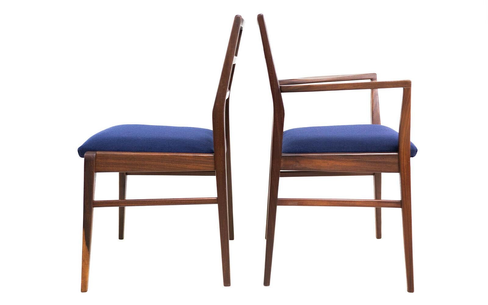 20th Century Eight Mid Century Dining Chairs by Richard Hornby for Fyne Ladye in Blue Kvadrat