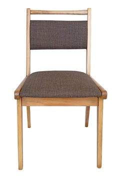 Eight Mid Century JAR Chairs, Brown Wool Millais by Dedar, Poland, Europe 1960s.