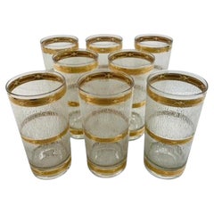 Huit verres hauts de style mi-siècle moderne de Culver LTD. à motif « Ice »