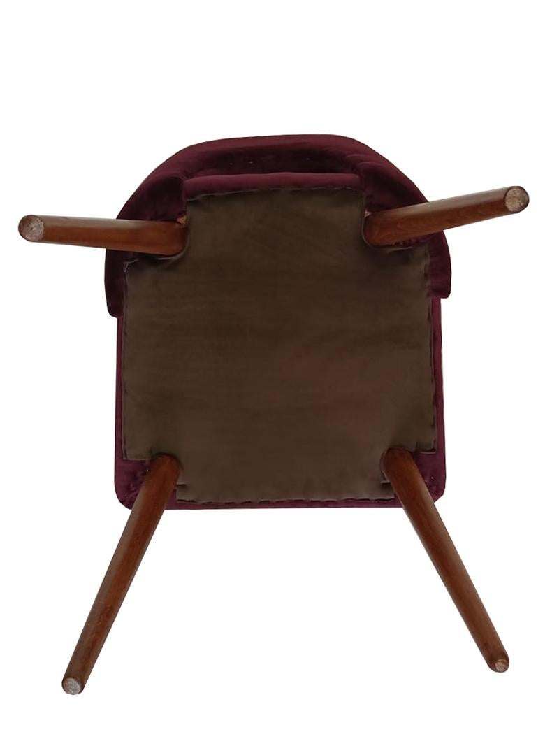 Ocho sillas de concha de mediados de siglo, Alexander de terciopelo morado, Dedar, Europa, años 60 Polaco en venta