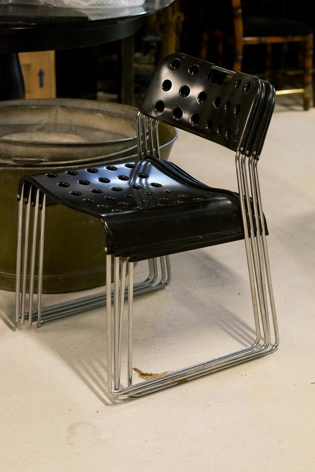 Mid-Century Modern Eight Midcentury ‘Omstak’ Chairs by Rodney Kinsman for Bieffeplast, Italy, 1971