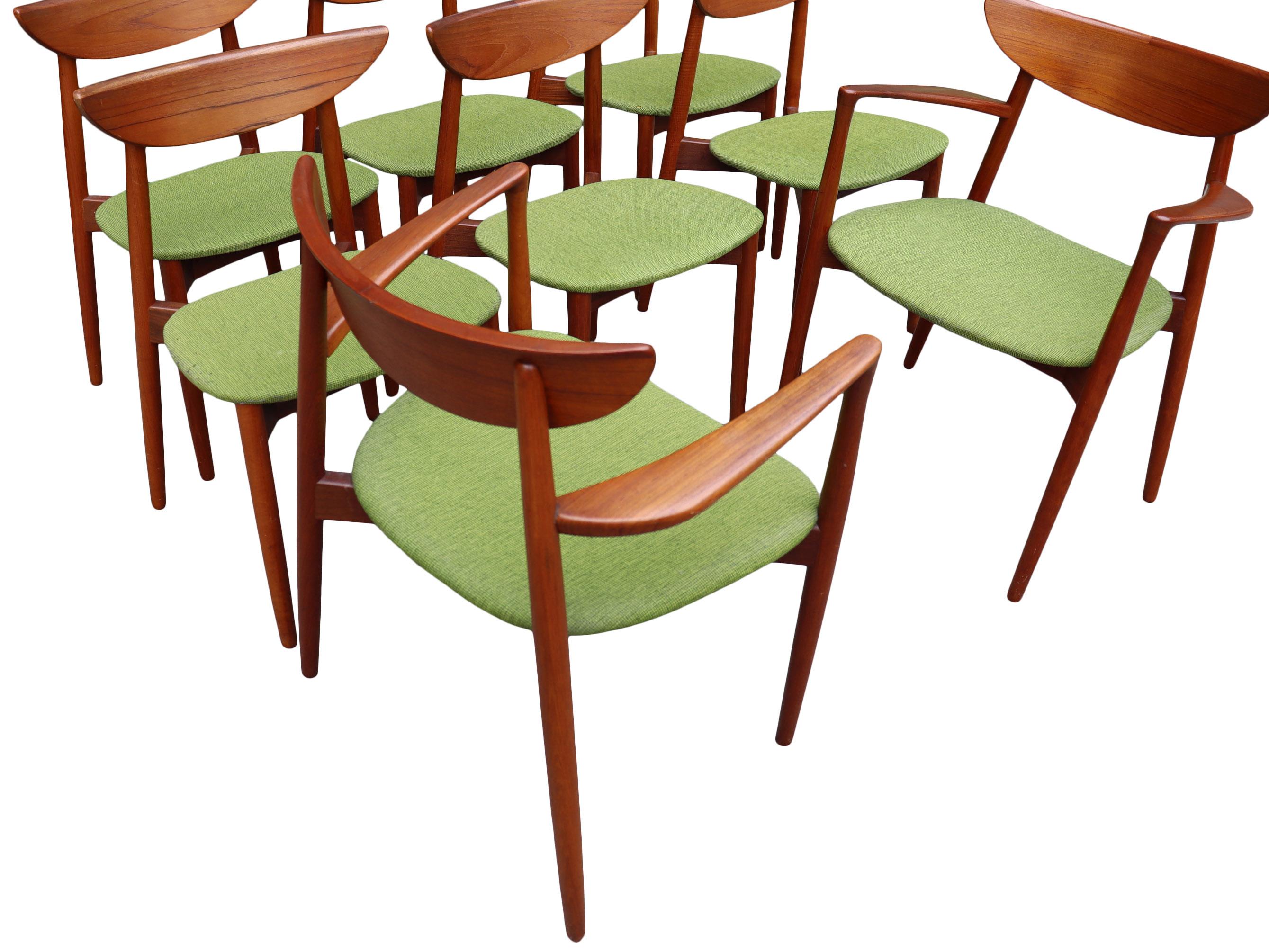 Eight Midcentury Teak Dining Chairs by Harry Ostergaard 4