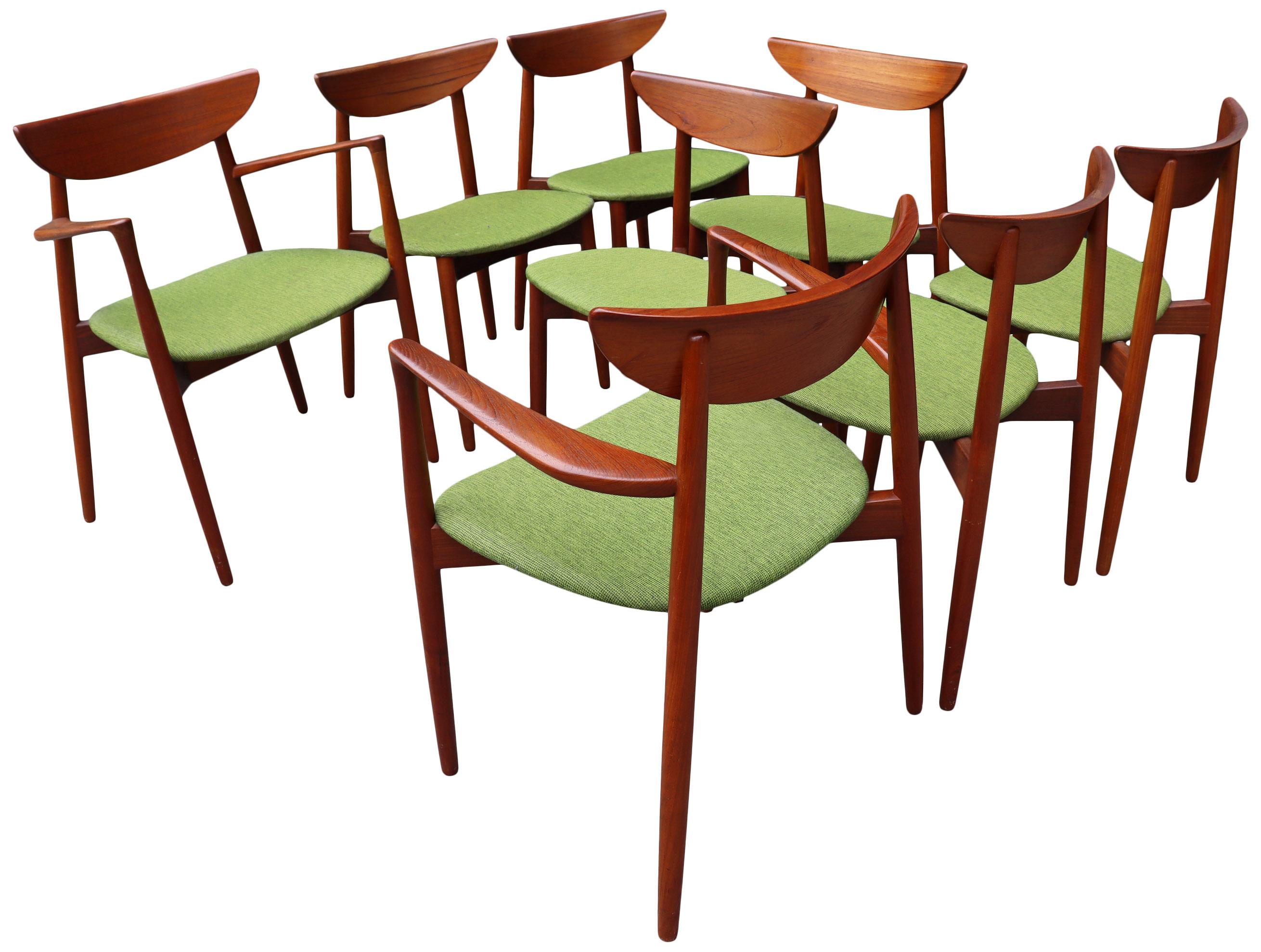 Eight Midcentury Teak Dining Chairs by Harry Ostergaard 7