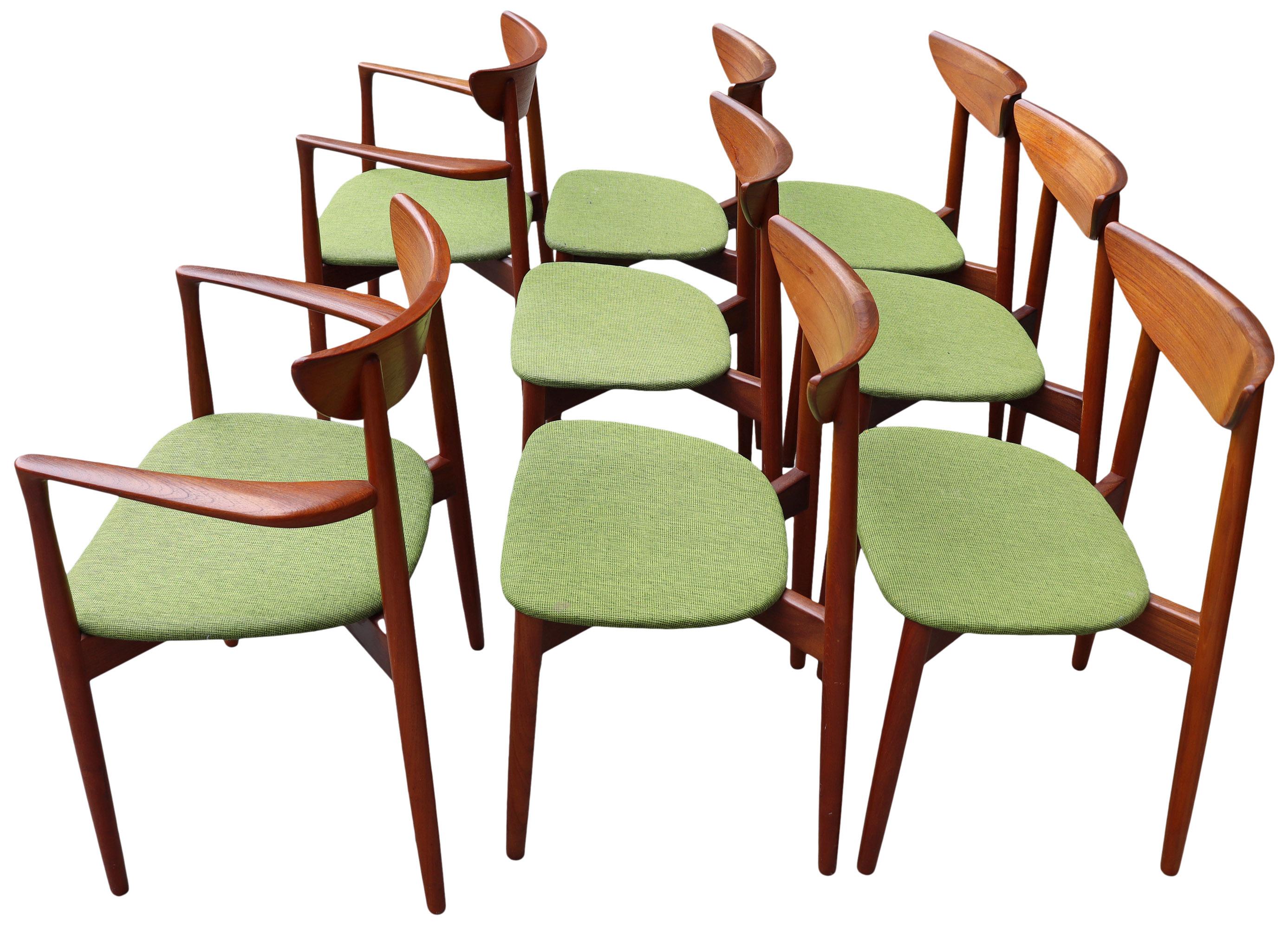 Eight Midcentury Teak Dining Chairs by Harry Ostergaard 2